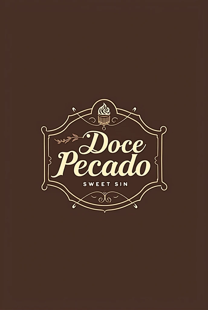 Logo of a confectionery shop with the name Doce pecado