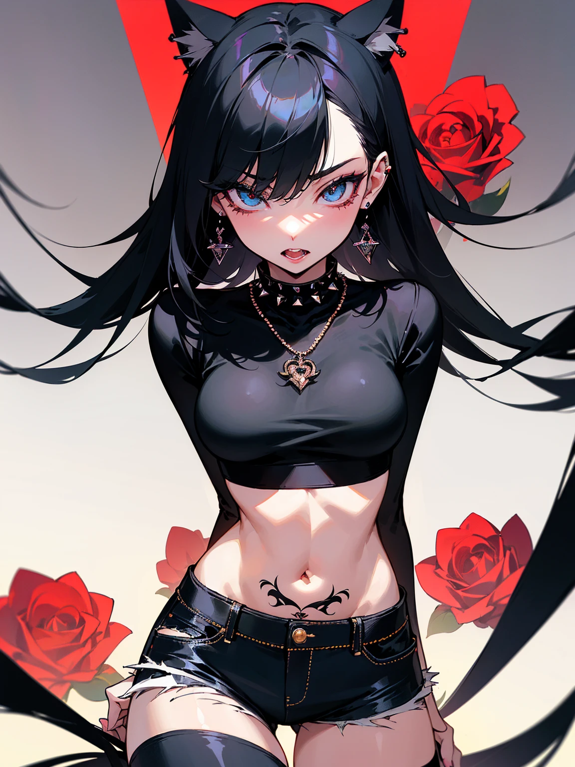 Android , e Cup sized breasts, bikini, earrings, necklace, corsage, garter belt