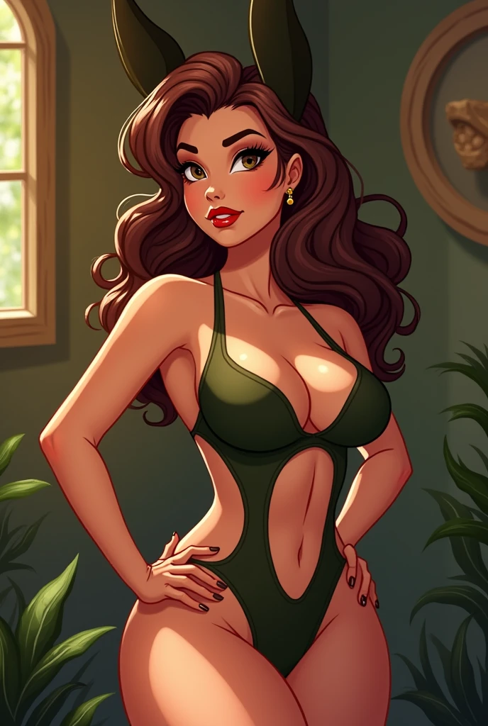 1femme, wavy brown hair, yeux , visage sournois , smirk , nue ,Seins serrés l'un contre l'autre , ventre, gros seins, elongated legs , tiens-toi sur tes hanches..., Delicate and sexy (clavicule:1.3),Nuit, wet (en sueur, drenched),high resolucion,Masterpiece,perfect lighting,lighting cinematic,,Female,Regarder le spectateur,belle parfaite ,porte-jarretelles,garter straps,lingerie sexy noire,,cuisses,cheveux longs,cheveux noirs,very long hair,affaissement des seins, grosse poitrine,Collapsed, seduction