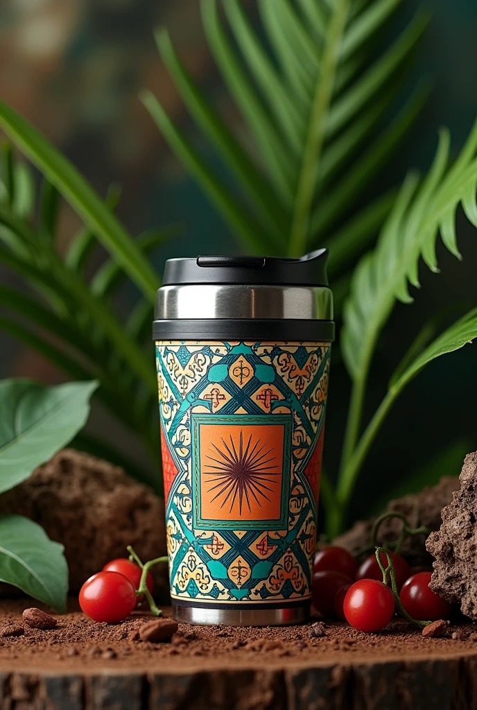A cold coffee to-go container with a current Nicaraguan theme