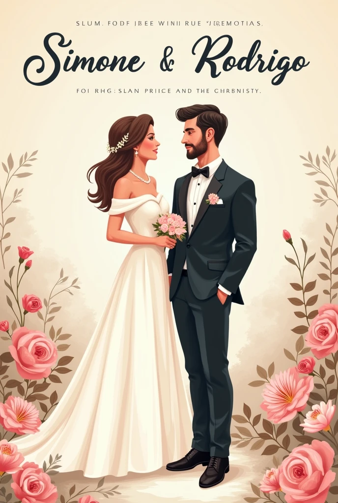 I want a wedding invitation with the following information Bride: Simone Groom: Rodrigo Ceremony Date: 16/09/2024 at 3pm