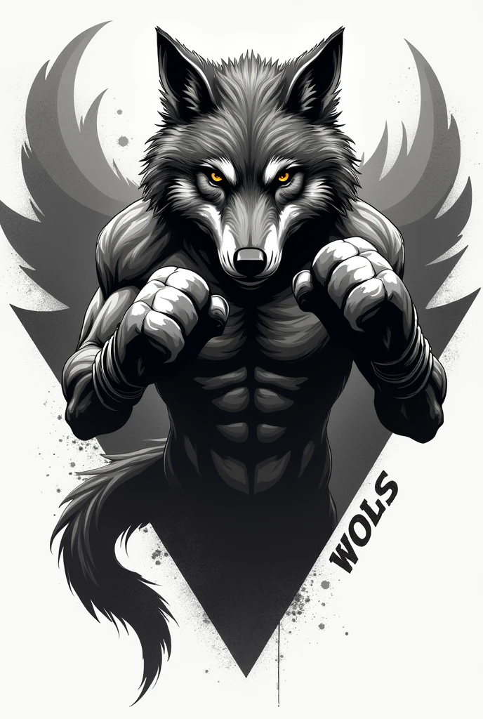 Boxing wolf logo with acronym Loba Solitaria