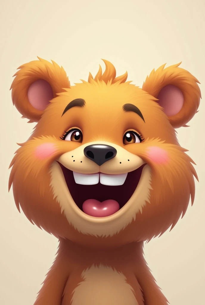 Design a smiling bear face 