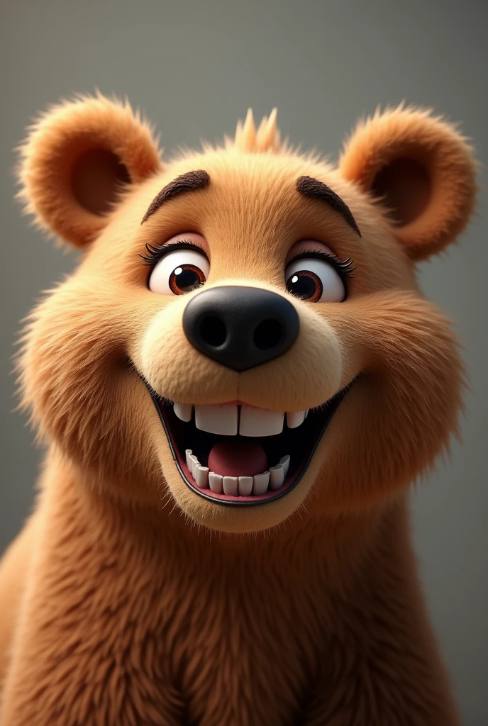 Design a real smiling bear face