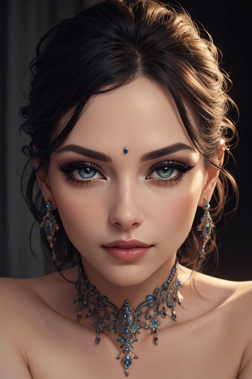 a sexual woman with piercing eyes, beautiful detailed eyes, beautiful detailed lips, extremely detailed face, long eyelashes, captivating gaze, alluring expression, serene mood, elegant pose, enchanting aura, cinematic lighting, vibrant colors, dramatic contrast, high quality, photorealistic, intricate details, nsfw  erotic masterpiece