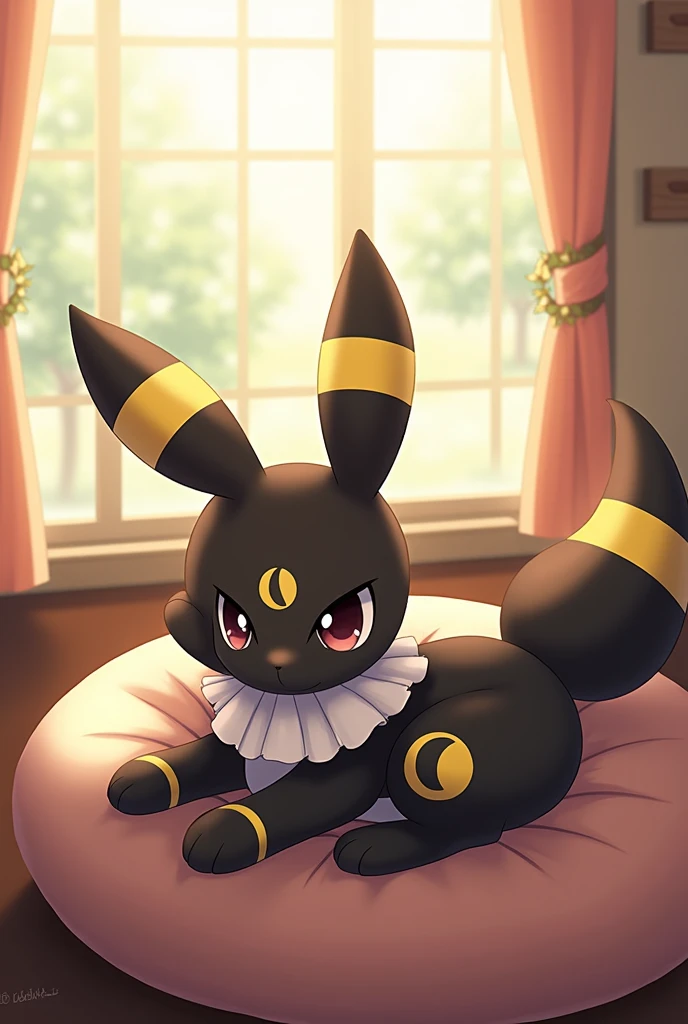 cafe, window, curtains, cushion, summer, day, available_light，((((the maid outfit，Role-playing set)))) 
((umbreon)), [[black_body, yellow_circle_tattoo, black_fur, markings, ear_markings]], non-humans, no-hair
(((quadruped, feral, canid, canine))), hind_limbs, (pink_pawpads:1.2), (animal_legs, animal_hand:1.2)
solo, looking_at_viewer
(on_front), lying
rear_view
best_quality, hi_res, masterpiece, absurd_res
Highly_detailed, 4k, high_detail, detailed_background
uploaded_on_e621, (by_Hioshiru:1.2), (by_Ancesra:0.6), (by_Kekitopu:0.6), (by_kikunyi:0.6), (by_Syuro:1.2), (by_Doxy:0.6), (by_youjomodoki:0.6), by_dacad, (by_reysi:1.2), by_zinfyu, by_pata, by_chunie, by_dr.bubblebum penis