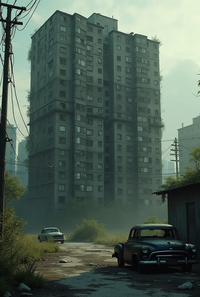 old abandoned condominium, zombie apocalypse style