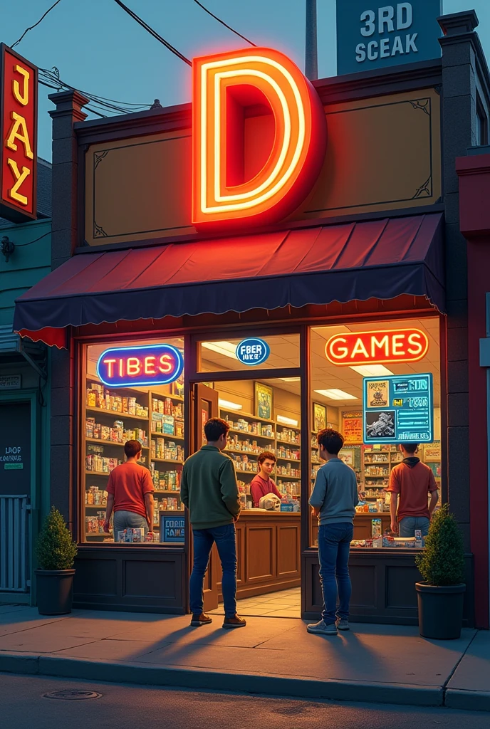 Video games local and letter D on the top
