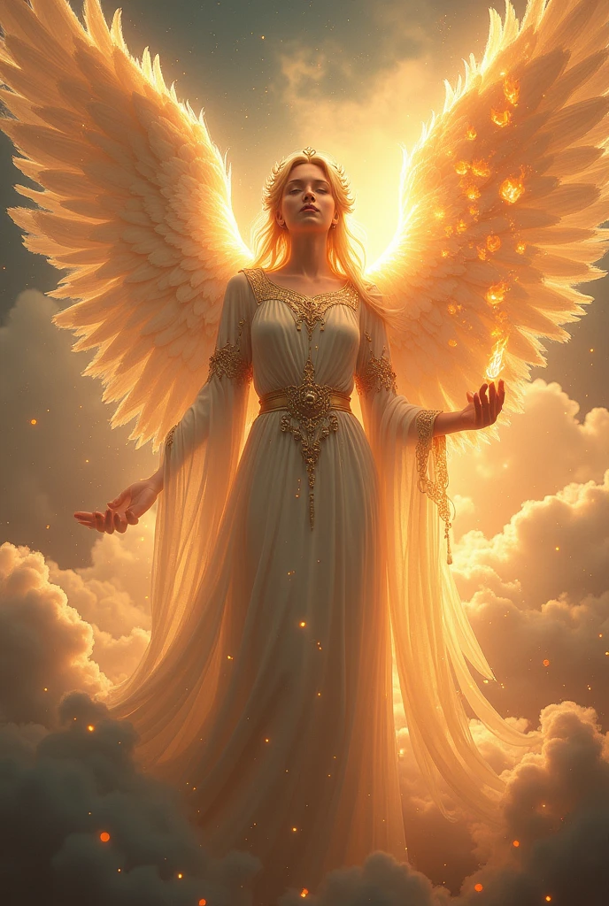 Guardian Angel and Divine Flame, stunning and impressive image, Very detailed and flawless, 4k resolution