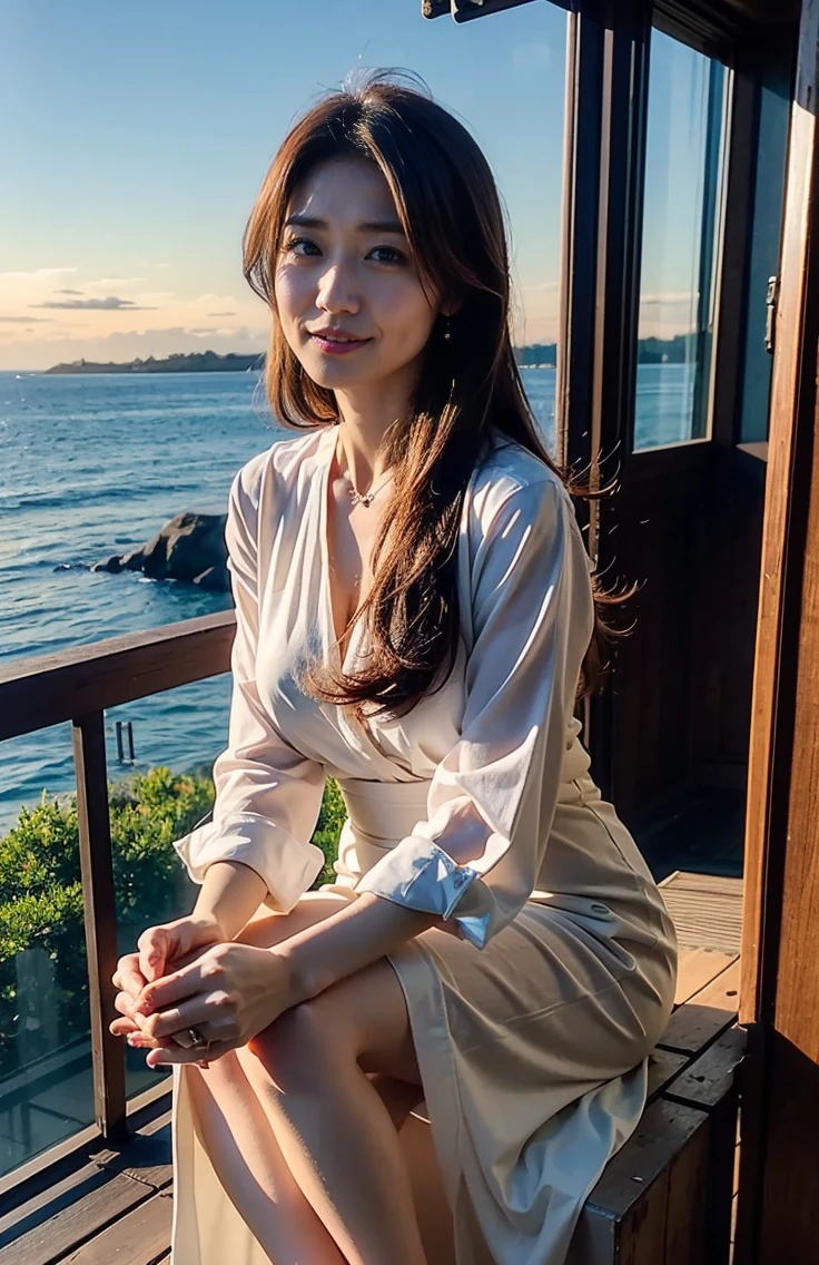 Wearing Korean Ao Dai costume、Get excited、The sky turns red、、Light brown hair、Elegant hairstyle、Blue Eyed Woman、A woman with a cute upward gaze、When the sky gets dark、The sky turns red as the sun sets、Luxury Bagedium Shorthair:1.4））、The sun shines on her、Light brown hair、Light brown hair、The sky was dyed red、There are clouds、private's cute、彼女のAmple breastsは服の上からでも明らかです.、輝く太陽はとてもbeautiful、Dusk is approaching、Lens flare、I can see the sunset、（（Sunlight reflecting off the ocean、Ocean View、The sun shines on the sea、&#39;beautiful.、Small earrings、private&#39;evening、Birds are also flying、、Brown Hair Color、Tying up hair、The woman is on the right:1.4））、Luxury leather belts、Shiny clothes、Light beige hair color、Background Blur、Braid only the front hair、Light brown hair、｛｛Cowgirl Shot｝｝、（（Close-up shot from the waist up、Ample breasts:1.4））、Braid only the front hair、Cowboy Shot、（（Ample breasts））、Full body photo、ring、Tuck your hair behind one ear、Silver Necklace、smile、 Elegant ponytail、Caustics、Highly detailed photos、Very beautiful and ideal short hair、Super no makeup、(8k、RAW Photos、Highest quality、masterpiece:1.2)、(Realistic、Realistic)、1 person、((Medium Short Hair、Looking into the camera:1.4))、Hair blowing in the wind

