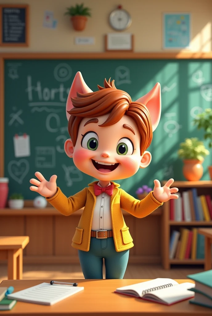 Cartoon of this image that is a teacher
