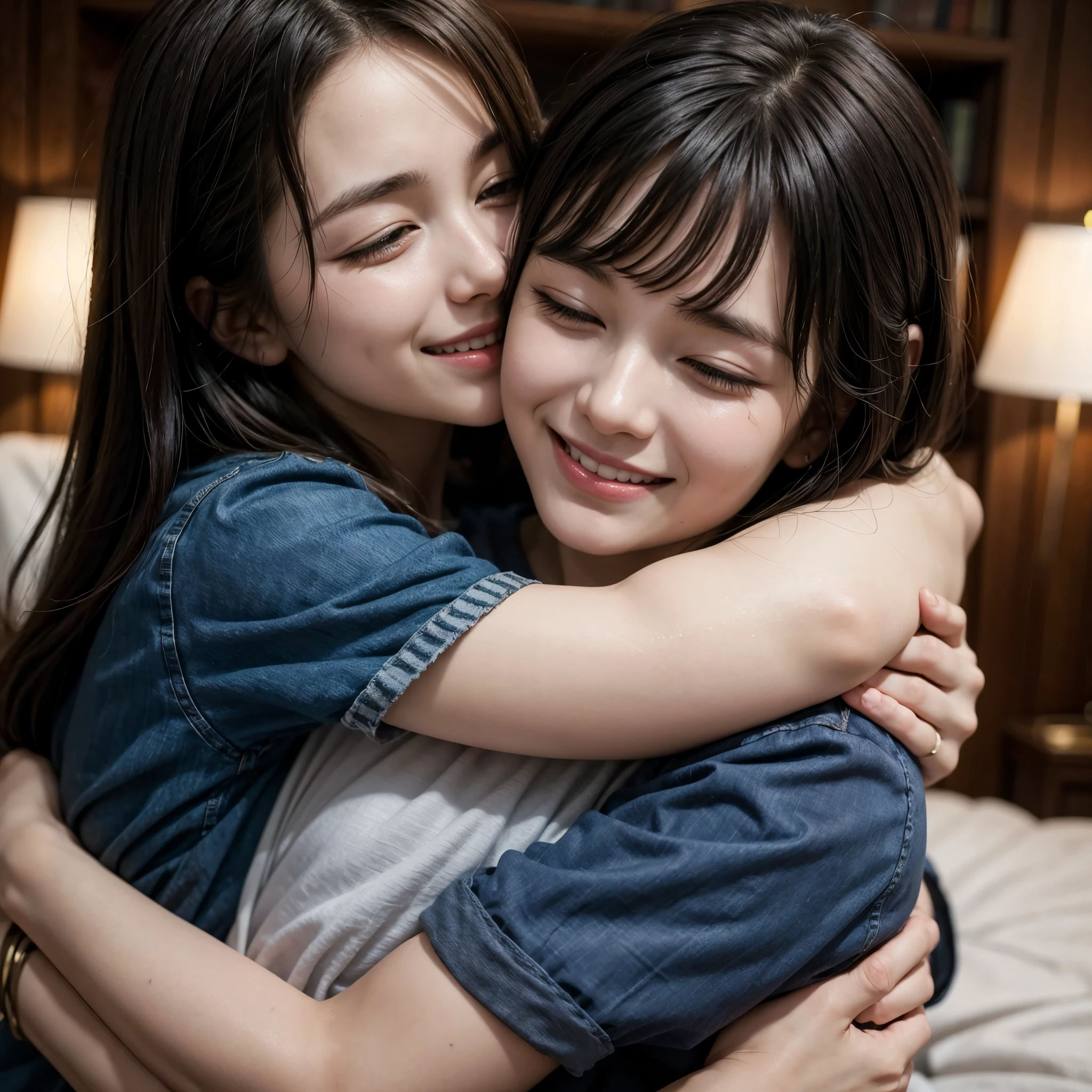 Images of friends hugging 