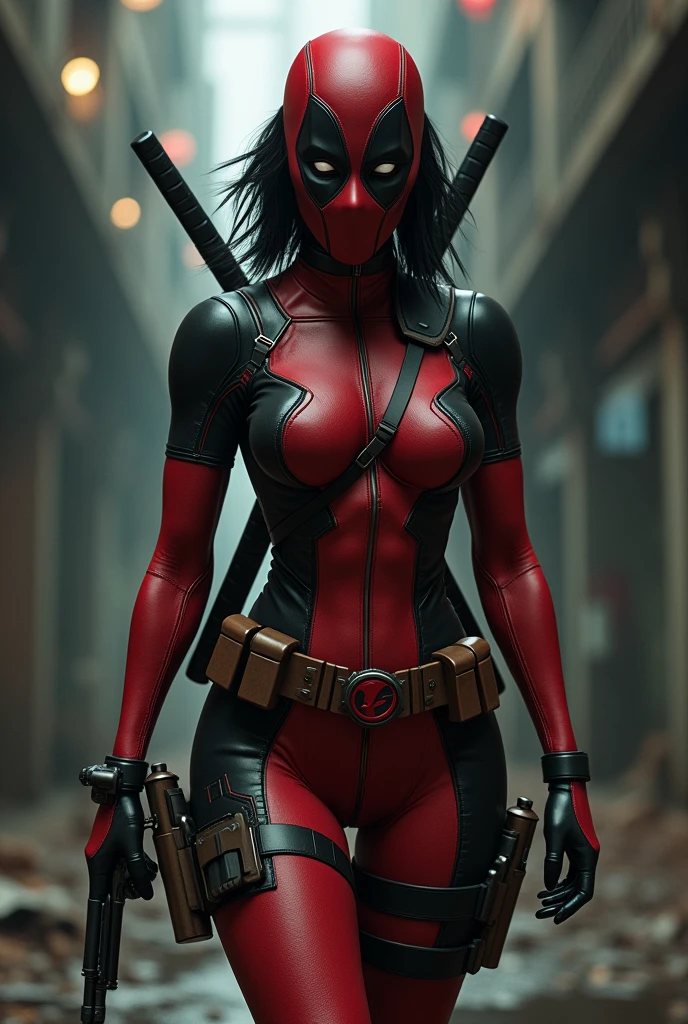 Ada Wong de resident evill 4 com a roupa do deadpool