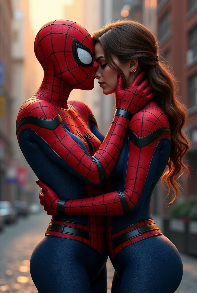 Girl dressed as spiderman having sex with her 2 friends digital art