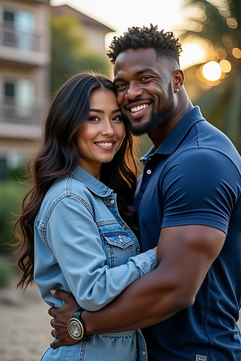 A photo of Tina Nguyen, an Asian woman at Howard university. She is Asian and Curvy as hell wearing a bikini. Hanging with her athletic linebacker boyfriend at the beach.