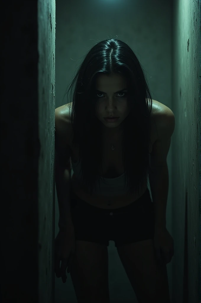 (((She has handcuffs on her wrists)))、(((girl sitting on the floor of a Iron-barred prison)))、(nude), schoo girl,(naked),handcuff,