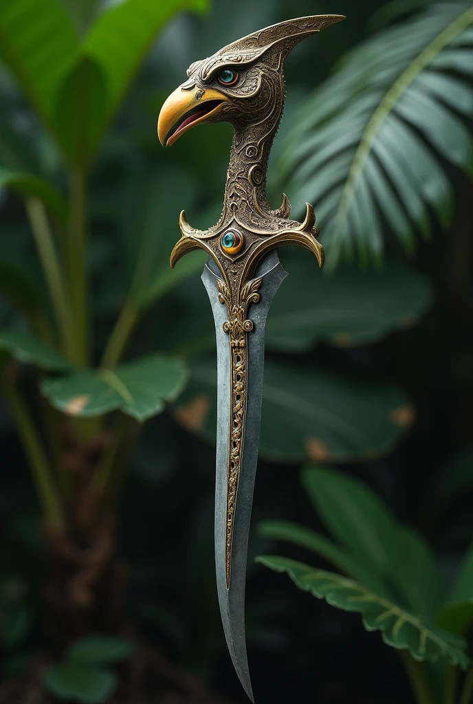make me a keris with a bird's head