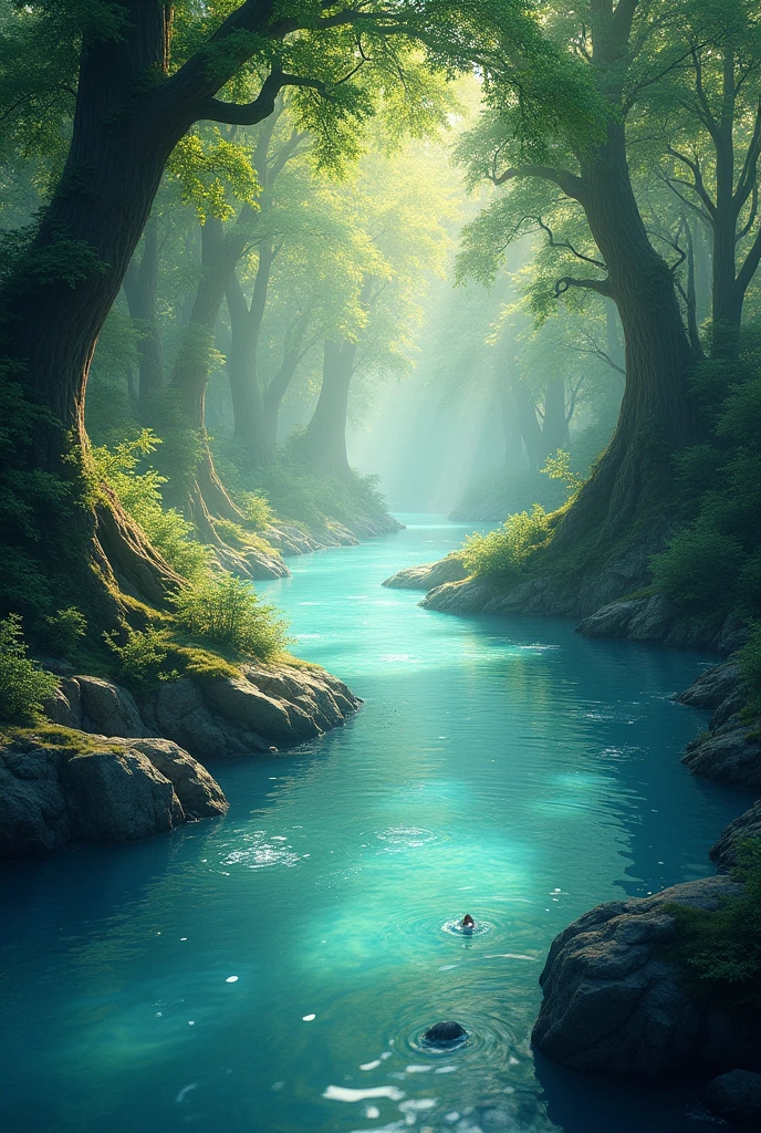 A RIVER flowing water from a sanctuary