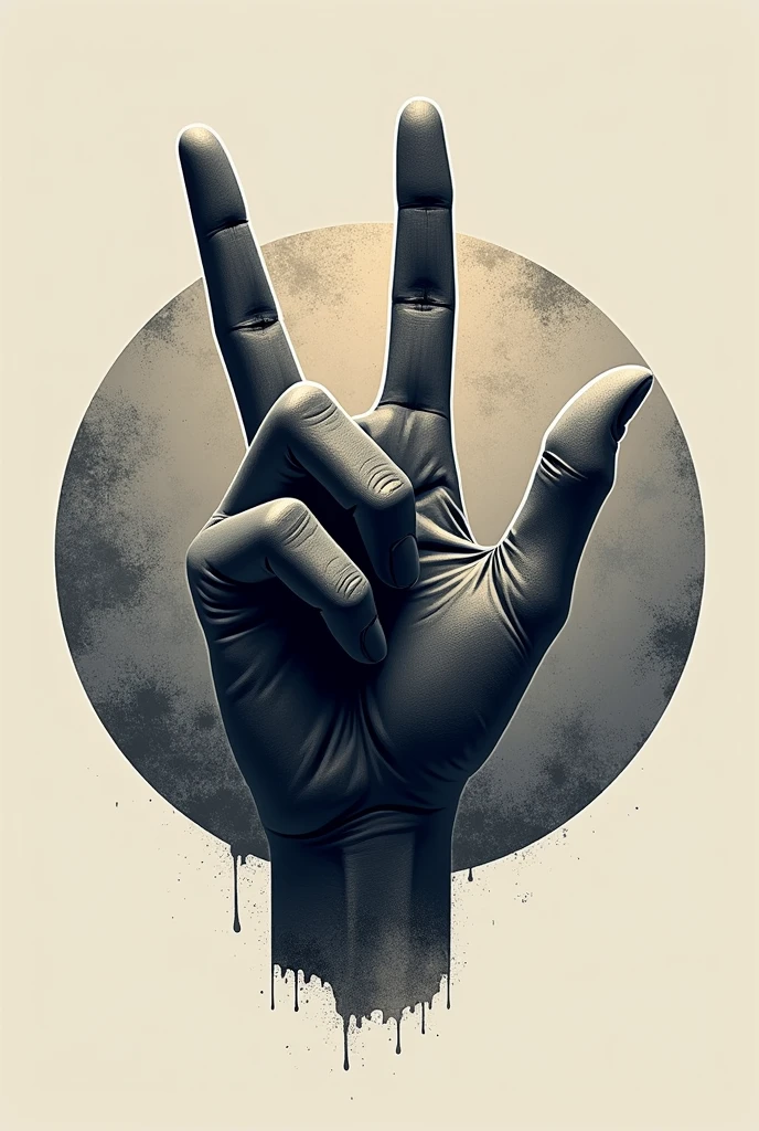 create a logo for a metal materials laboratory for the materials engineering course, It must have fine lines and few colors with references to rock metal(example a hand doing rock and roll) and the processing of metallic materials