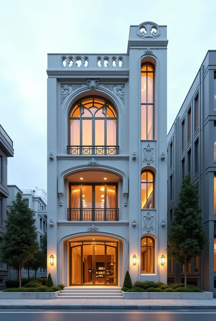 Administrative building,  two floors , art nouveau style and minimalist style