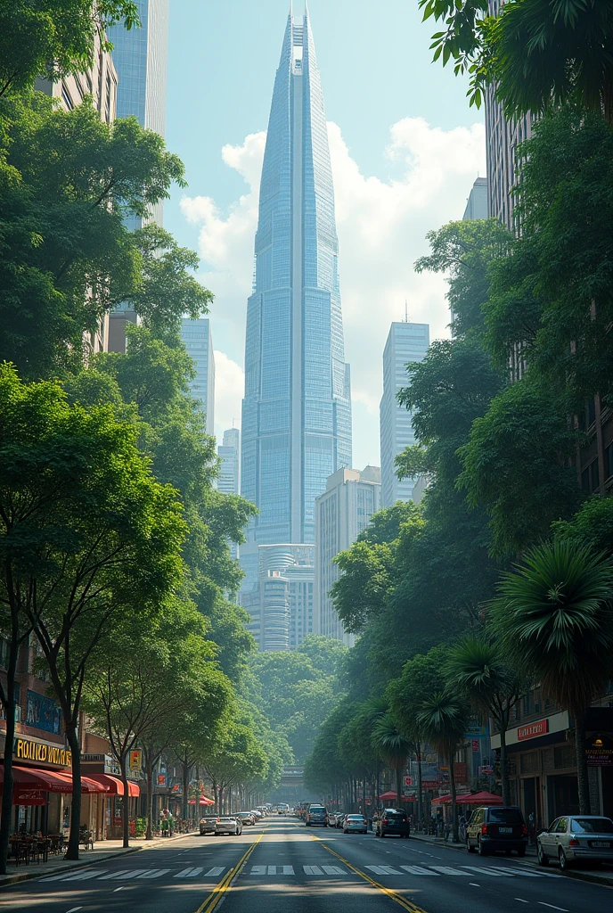 Background of a city after leaving the jungle