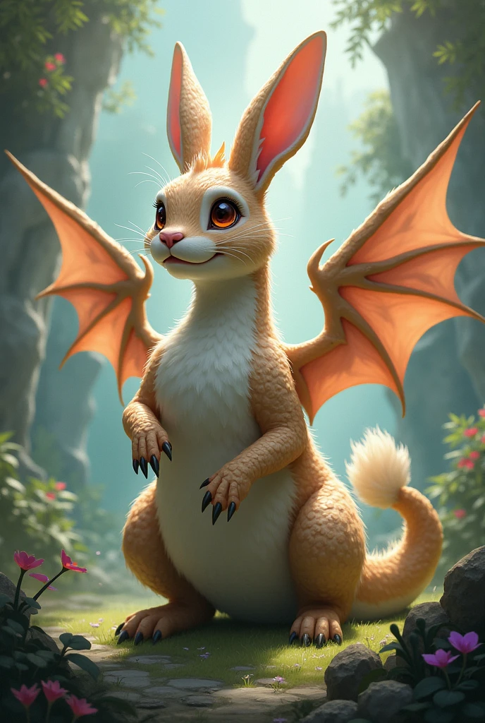 draw a rabbit looking dragon