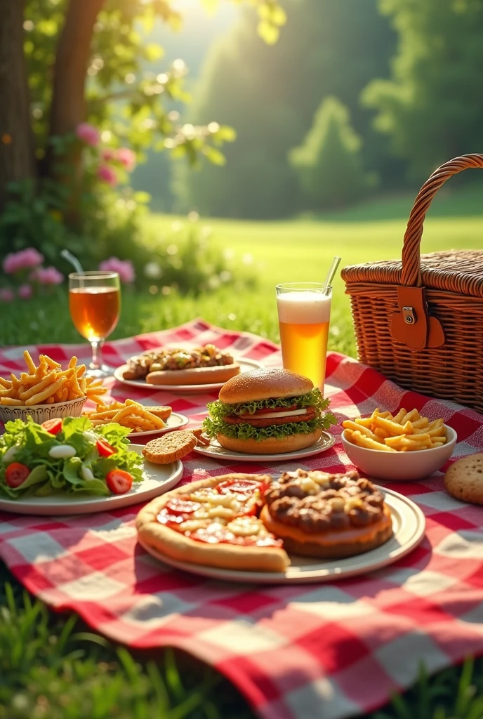 At a picnic there is ๐ฅ๐๐๐ญ๐๐ฐ๐ฅค๐ช๐ช