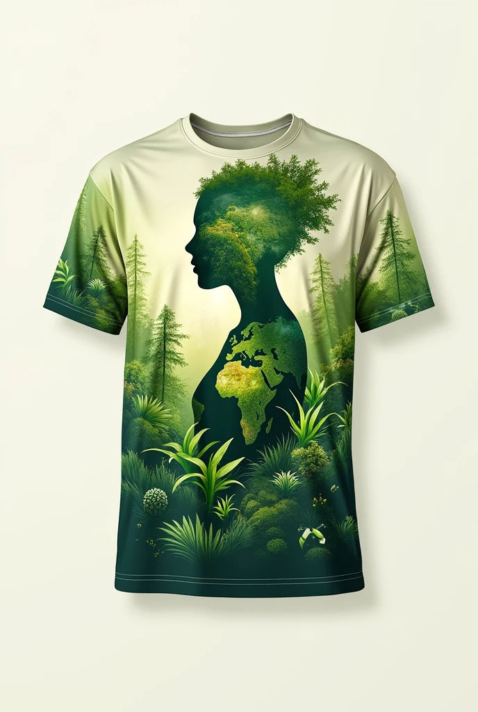 A shirt with elements that reference ecology and sustainability