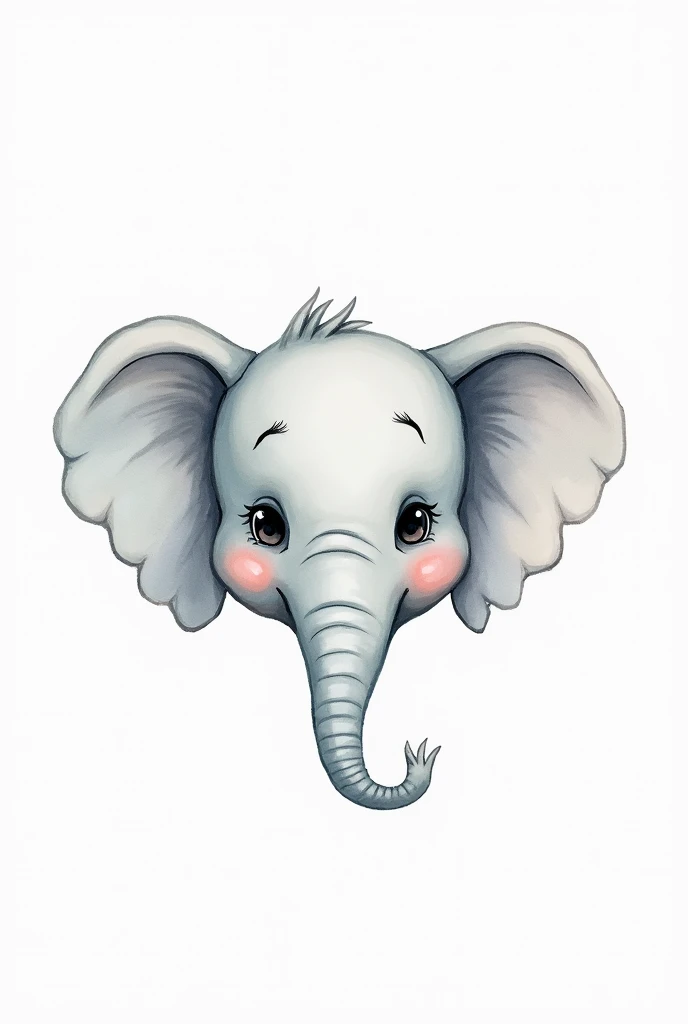 Elephant Face Watercolor Drawing No Background Baby Clothes Not Perfect