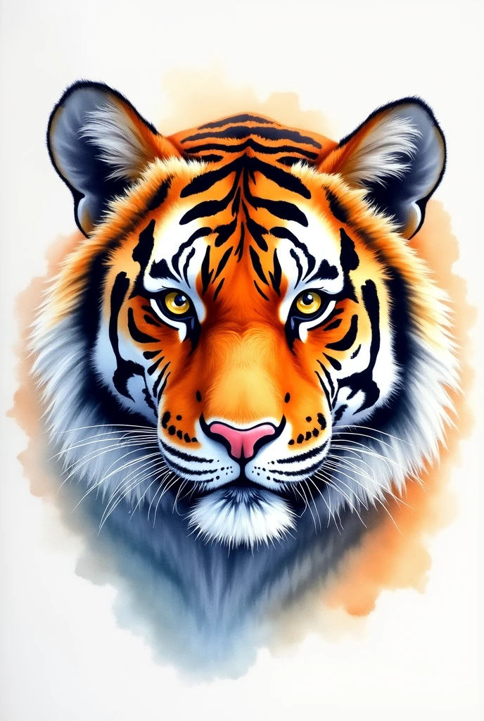 Tiger Face Watercolor Drawing No Background Baby Clothes Not Perfect