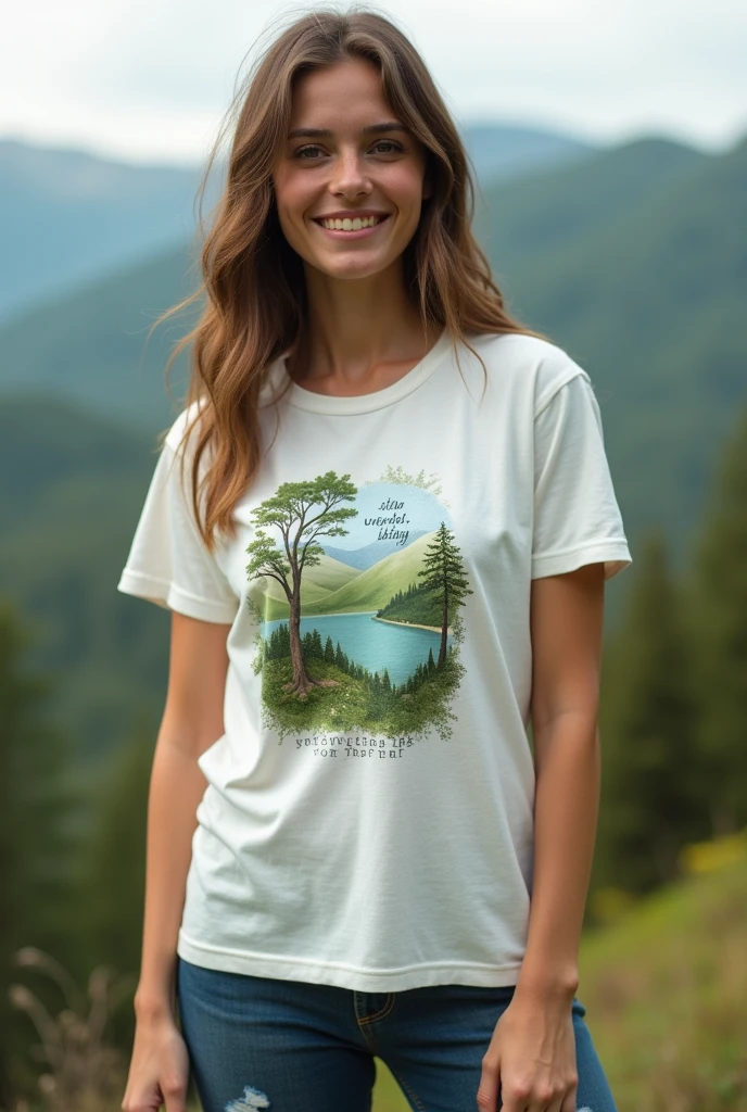 A shirt with elements that reference ecology and sustainability.