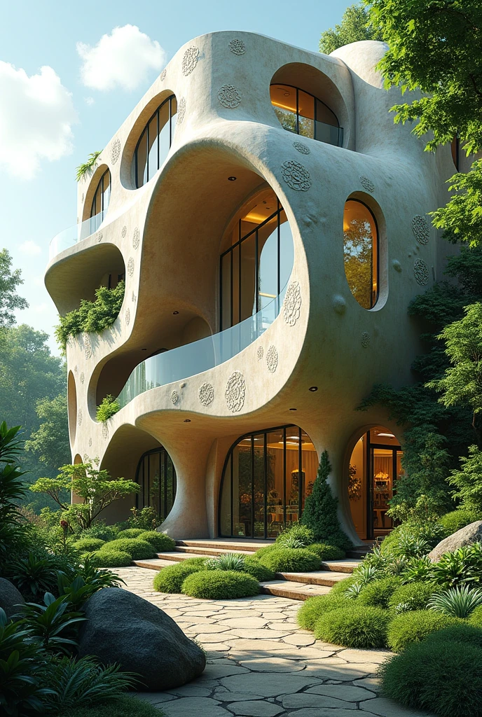 Administrative building, of a plant, organic style and nouveau style