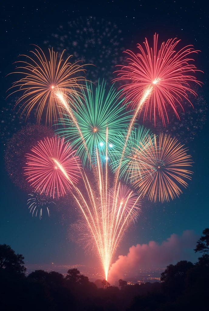 Fireworks in the night sky
