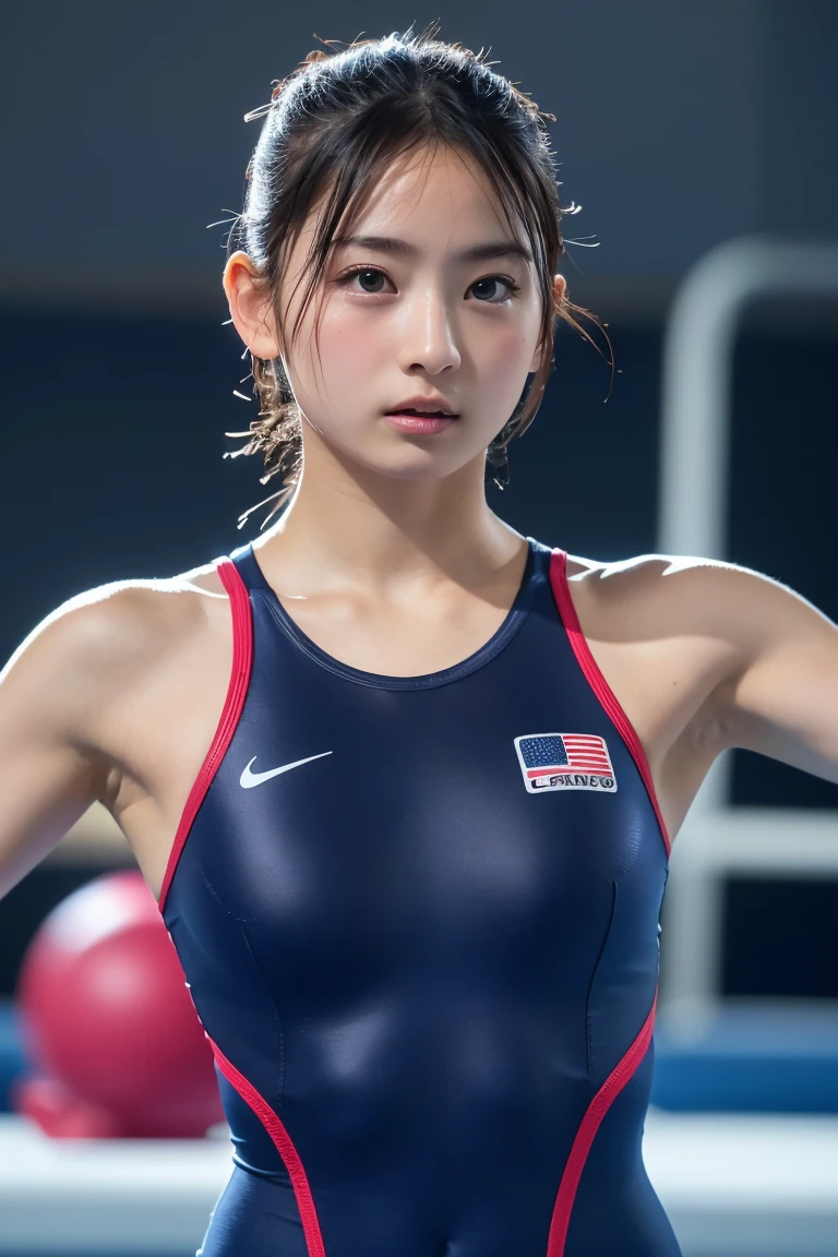 (8k, RAW Photos,Highest quality, High resolution:1.1), (Ultra-realistic:1.4),(Realistic, Realistic:1.3),The Beauty of Japan、((Upper Body:1.3))、Gymnastics Team - Flexible Leotards and Grips