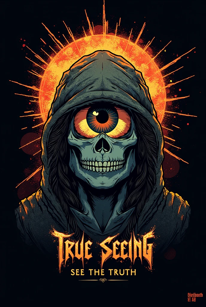 Logo for rock band With the words: True Seeing, very readable See the truth Illuminati Eye Album Cover Emo Hardcore Comics Fun