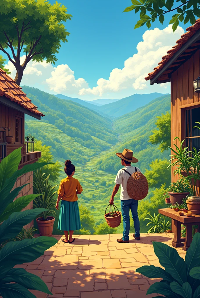 a colorful anime that tells the story of Colombian coffee