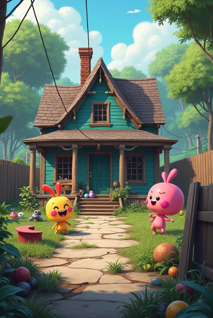 Create a dirty empty vacant house lot with playTogether mobile game characters