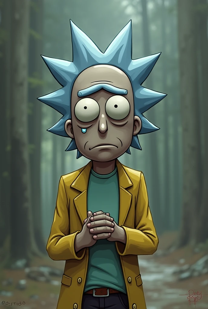 Create a sad Morty cartoon image