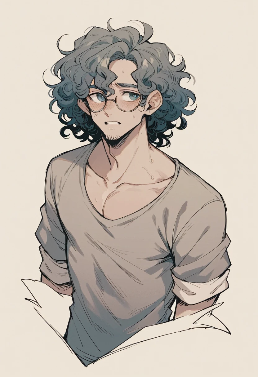 Curly red hair, male, centaur, animated 