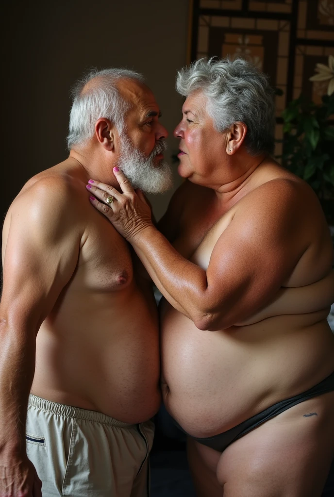 Two men ing nippold aged fat aunty with huge boobs