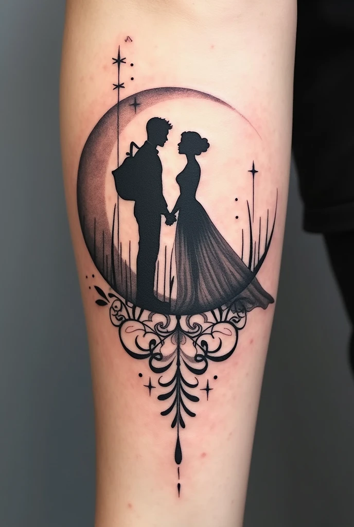 A tattoo idea that only contains these letters My moon、My man