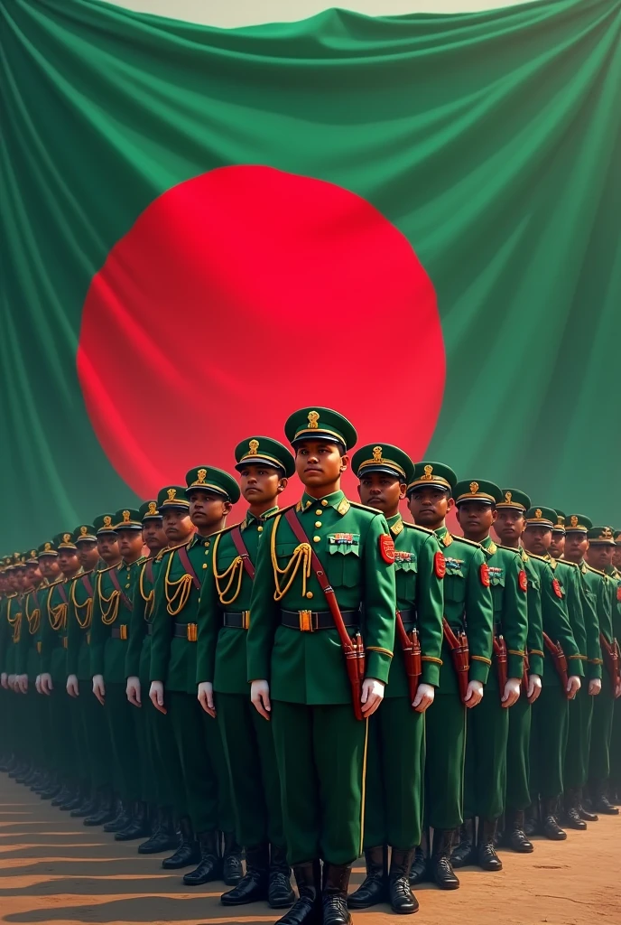 Bangladesh flag  and muslim army