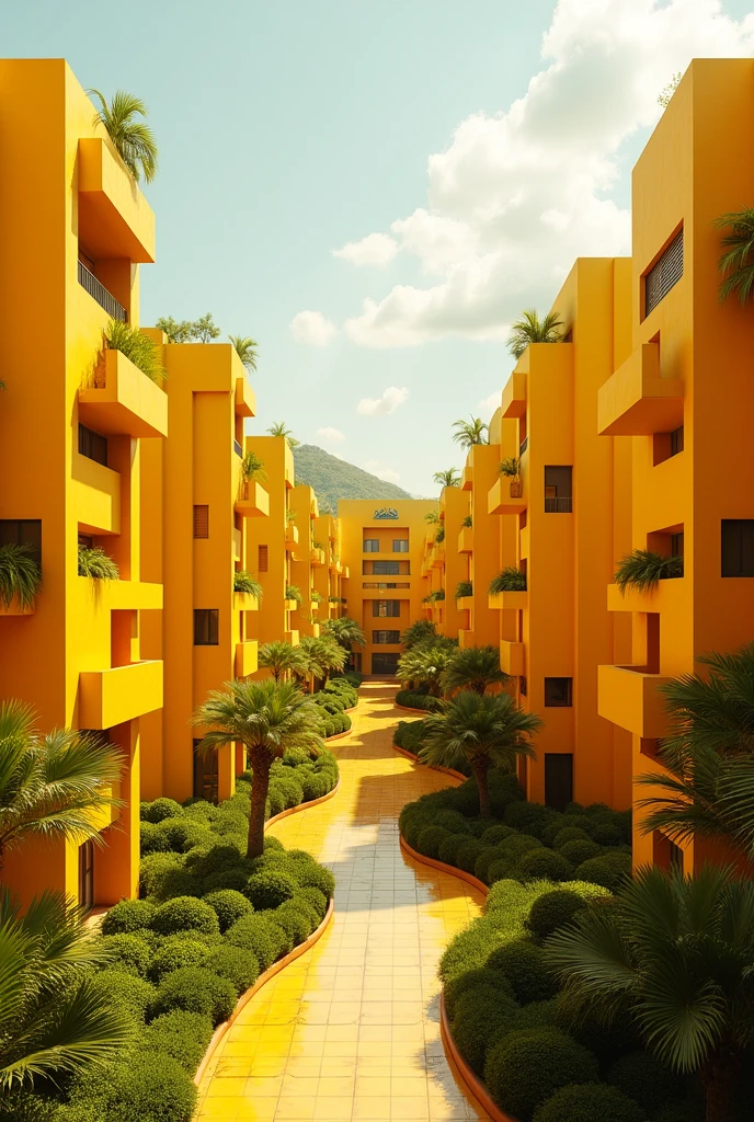 Kilamba city, yellow buildings