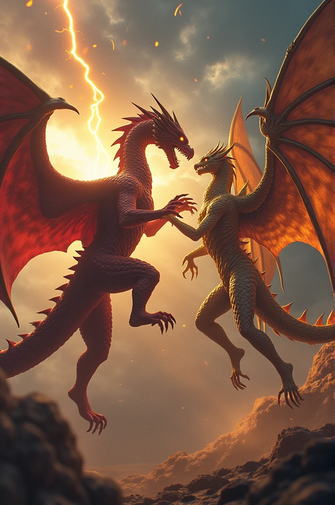 slifer the sky dragon Realistic in the fight against the winged dragon of ra