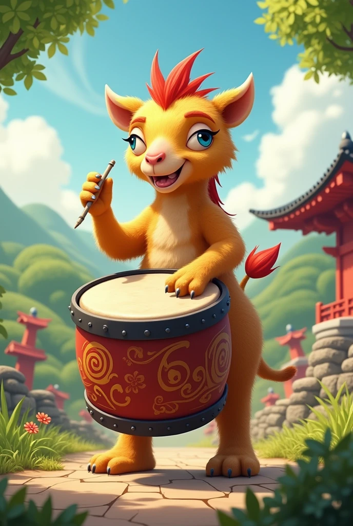drummidary from my singing monsters playing the taiko drum