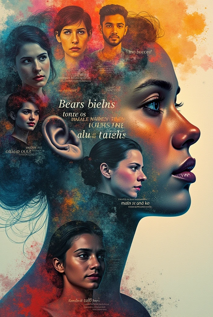 collage about mental health that includes phrases