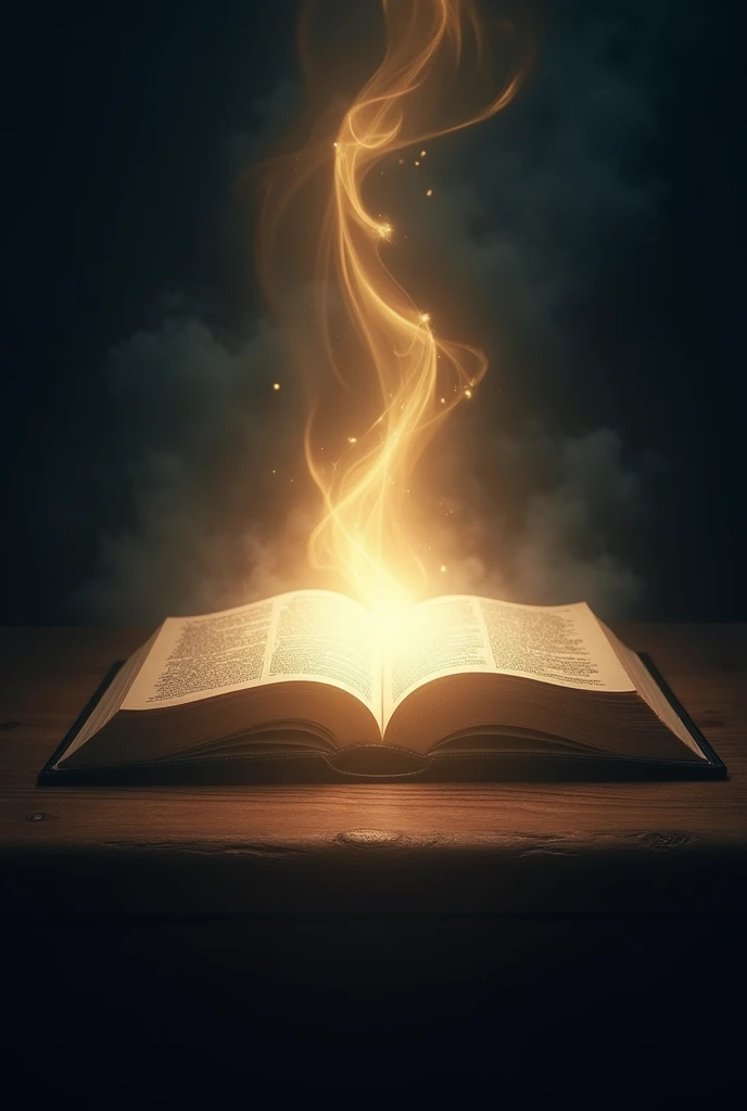 Open Bible with a light coming out of it