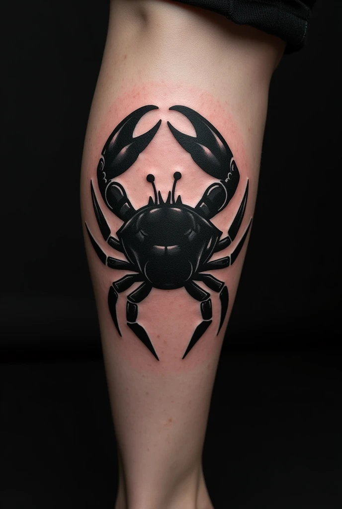 Black Cancer Zodiac Sign Tattoo