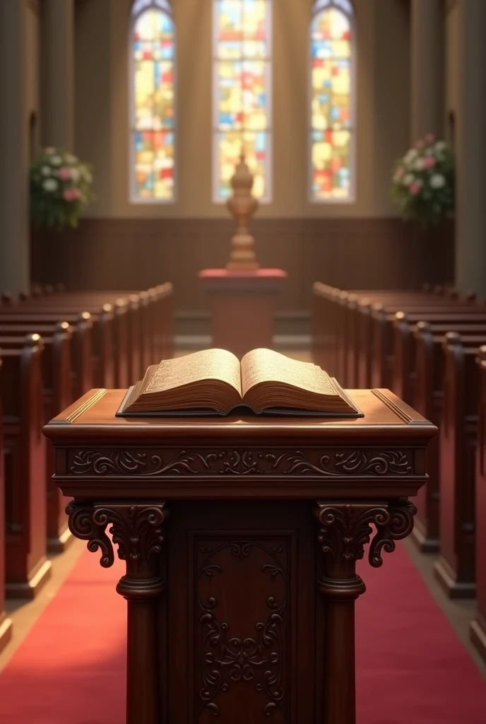 Podium with a bible