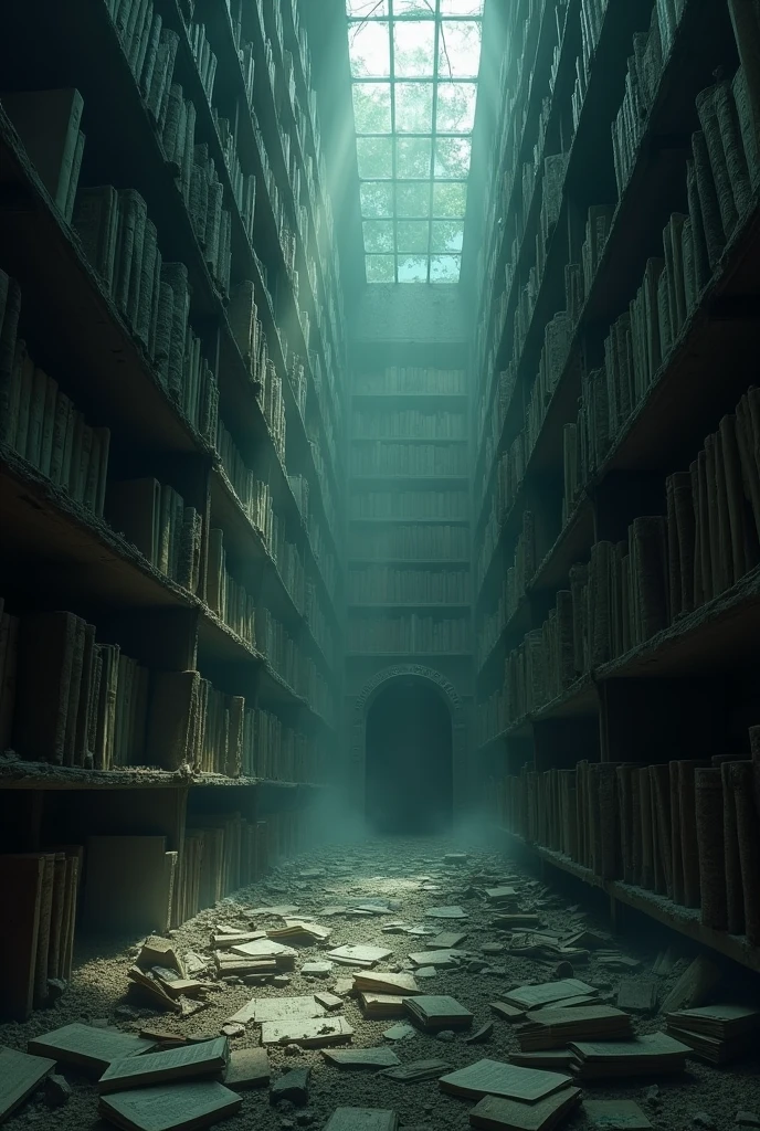 Horror and abandoned library
